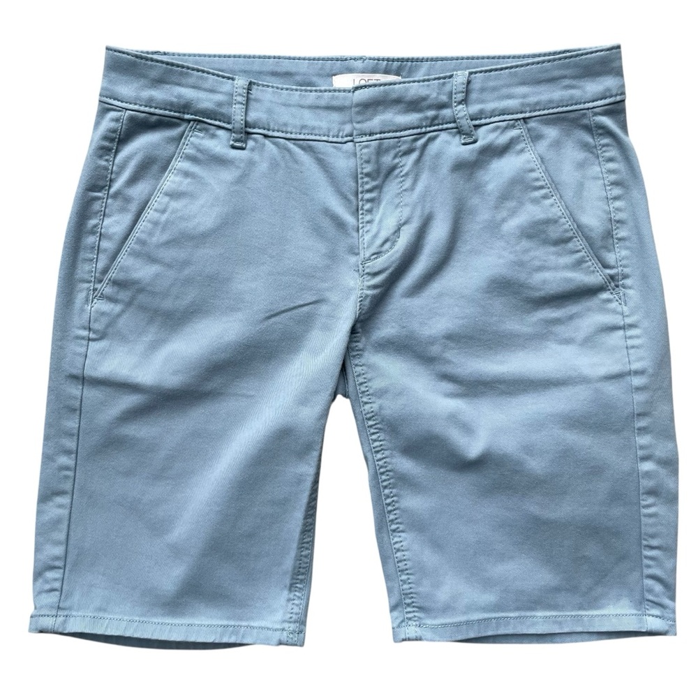 LOFT Chino Shorts Size 0 Dusty Blue Preppy
